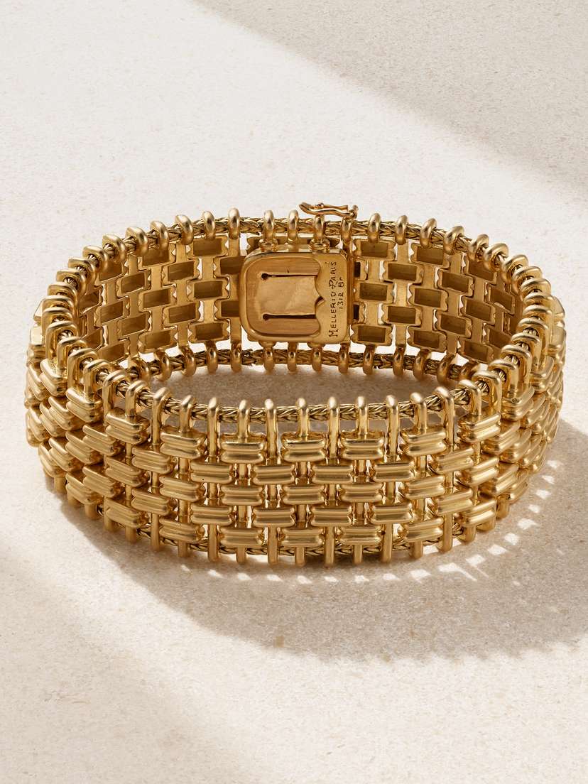 Stephanie Windsor Mellerio Dits Meller 1980s Tank 18-karat Gold Bracelet