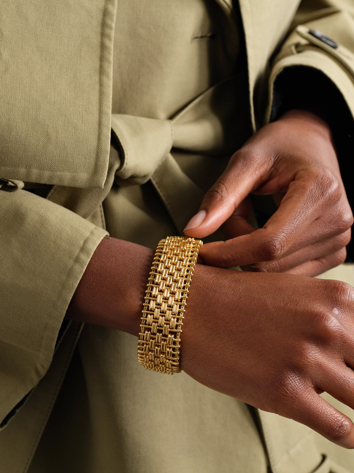 Stephanie Windsor Mellerio Dits Meller 1980s Tank 18-karat Gold Bracelet In Gold