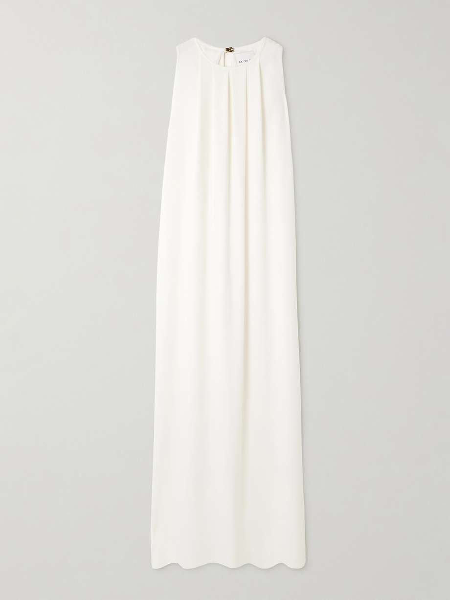 atena draped cady maxi dress