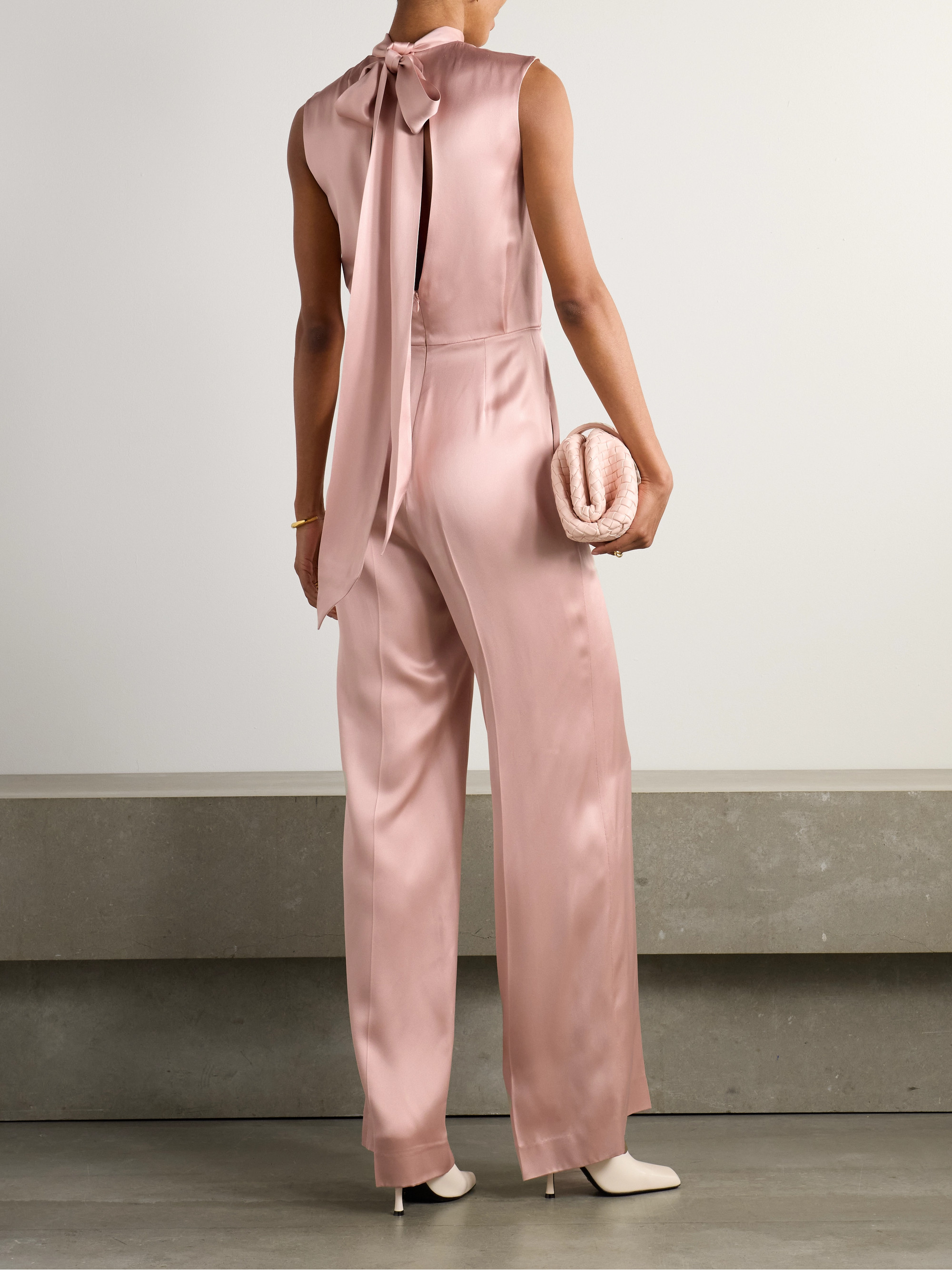 Sasuphi Nicole tie-neck silk-blend satin jumpsuit thumbnail