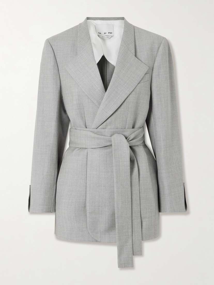 SASUPHI Lauren Belted Wool Blazer