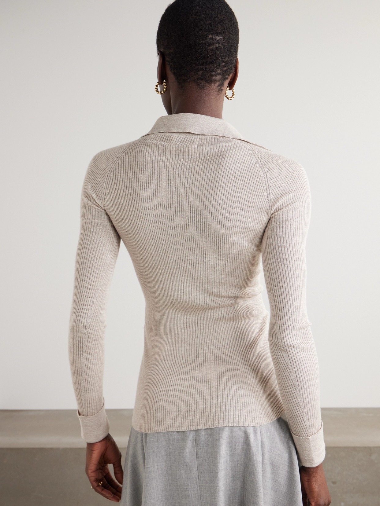 Sasuphi Ribbed Cashmere And Silk-blend Cardigan In Neutrals