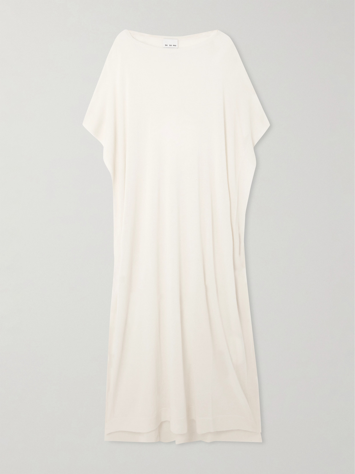 Sasuphi Draped Asymmetric Cashmere And Silk-blend Poncho In Ivory