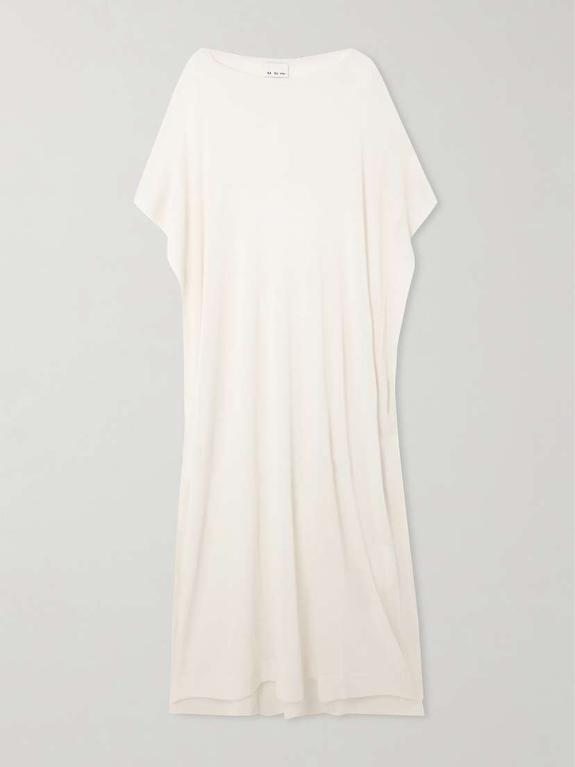 SASUPHI Draped Asymmetric Cashmere And Silk-blend Poncho