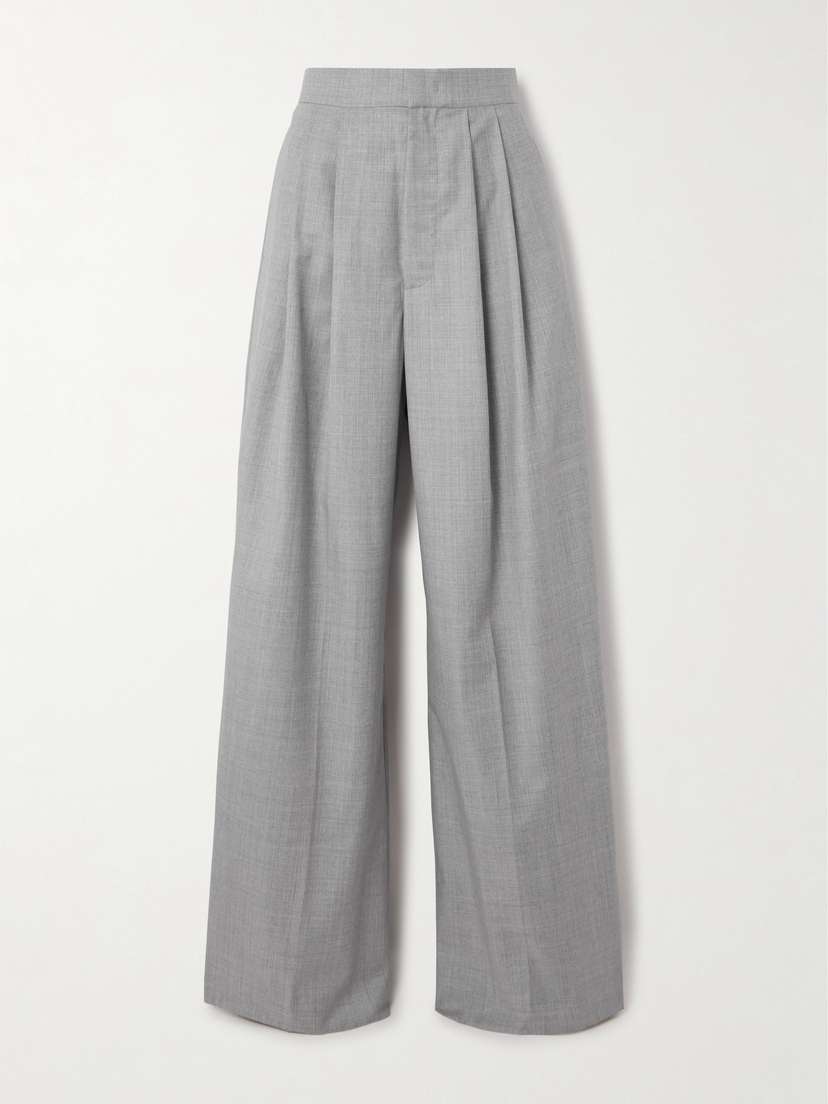 SASUPHI Lauren Pleated Wool Wide-leg Pants