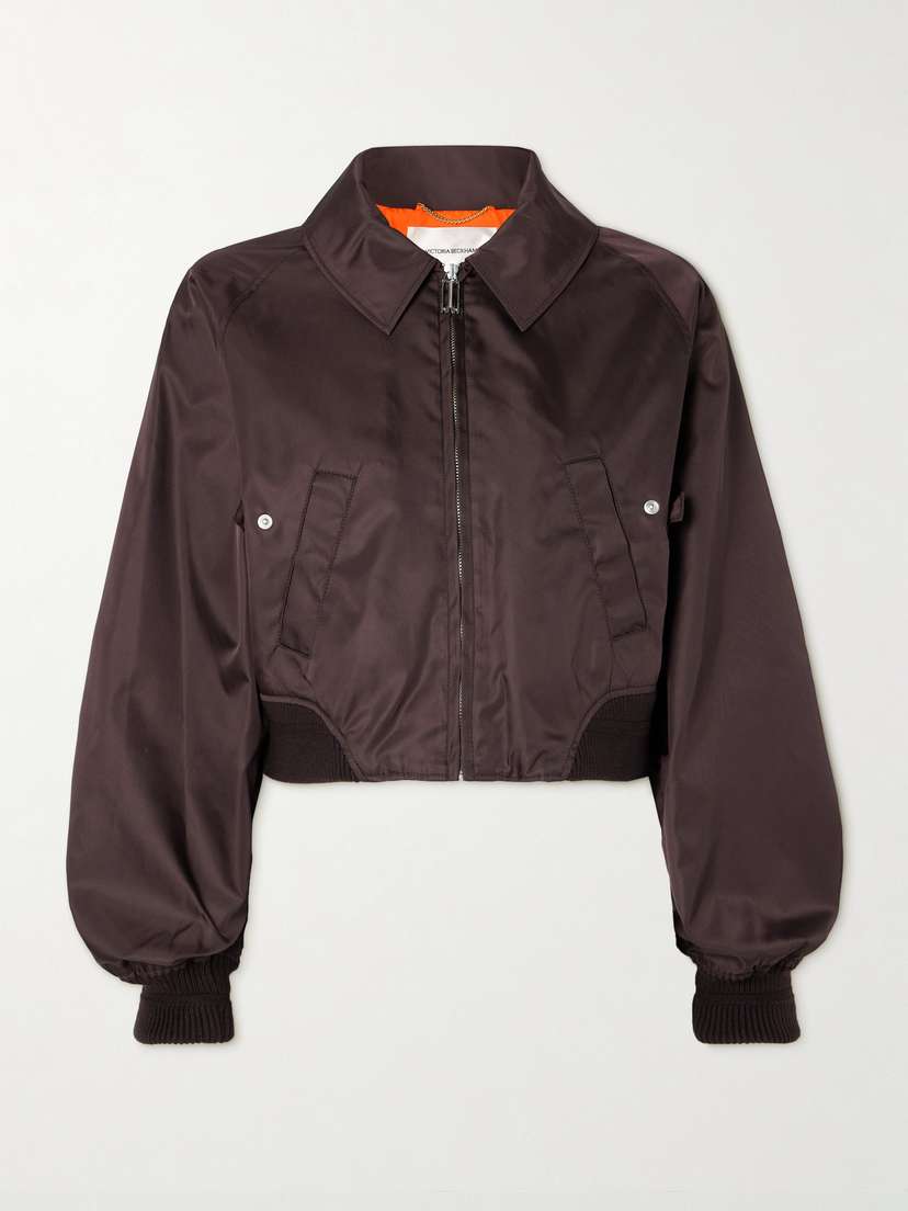 Victoria Beckham Harrington Satin-twill Bomber Jacket