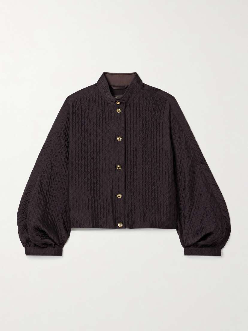 Loro Piana Cropped Quilted Silk-cloqué Jacket