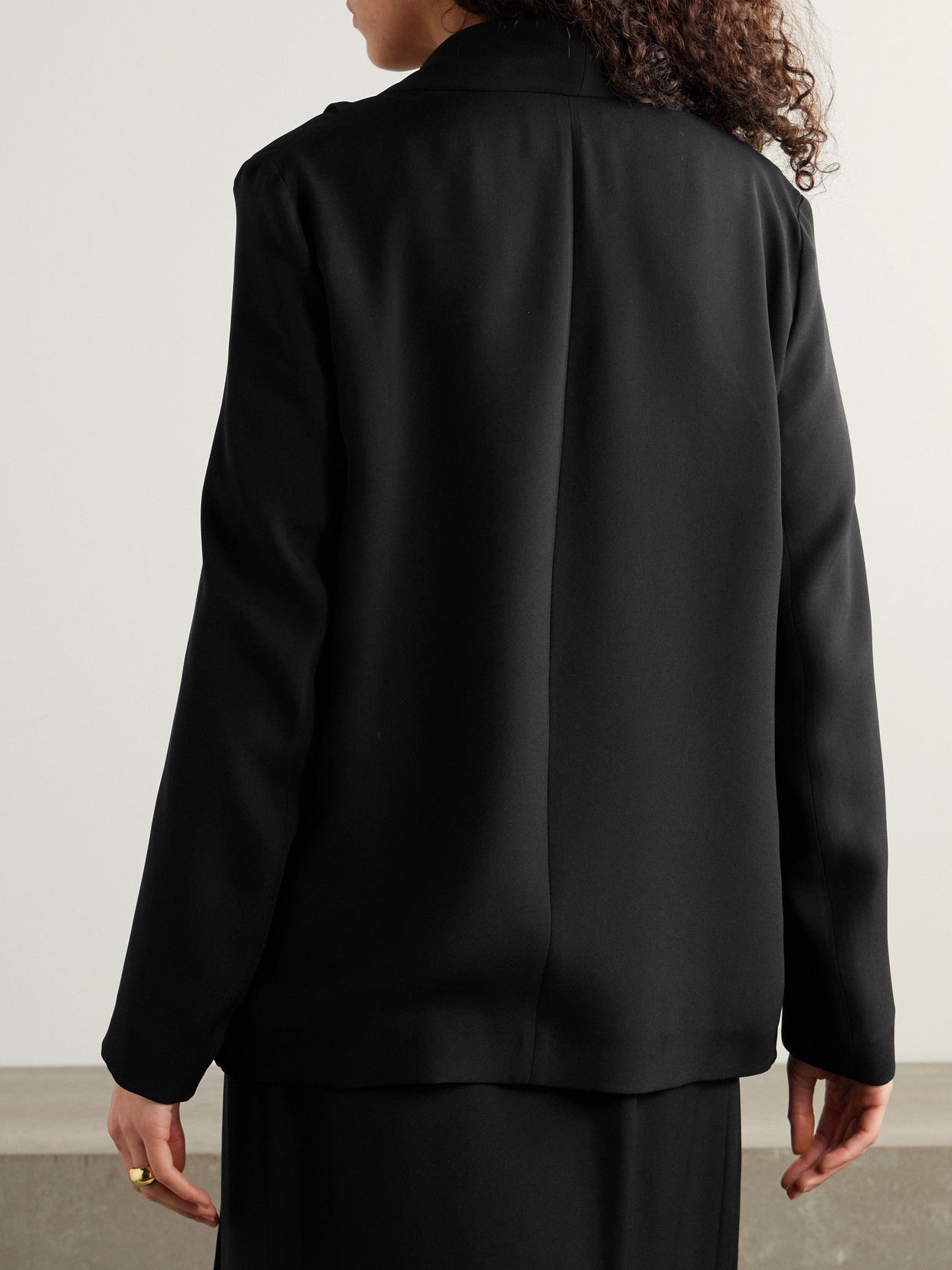 Shop Loro Piana Annie Silk-cady Jacket In Black
