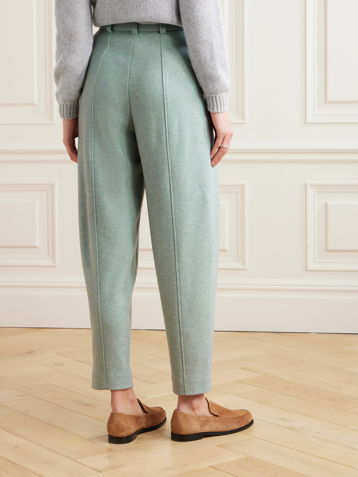 Loro Piana Dan Tapered Cashmere Trousers In Green
