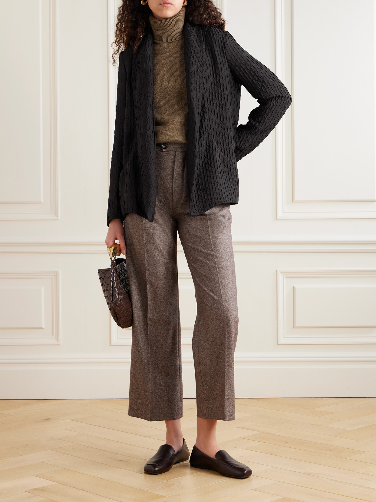 Loro Piana Annie Silk Jacket In Brown