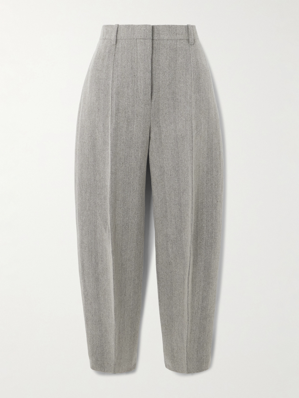 Loro Piana Dan Cropped Linen, Wool And Cashmere-blend Tapered Pants In Gray