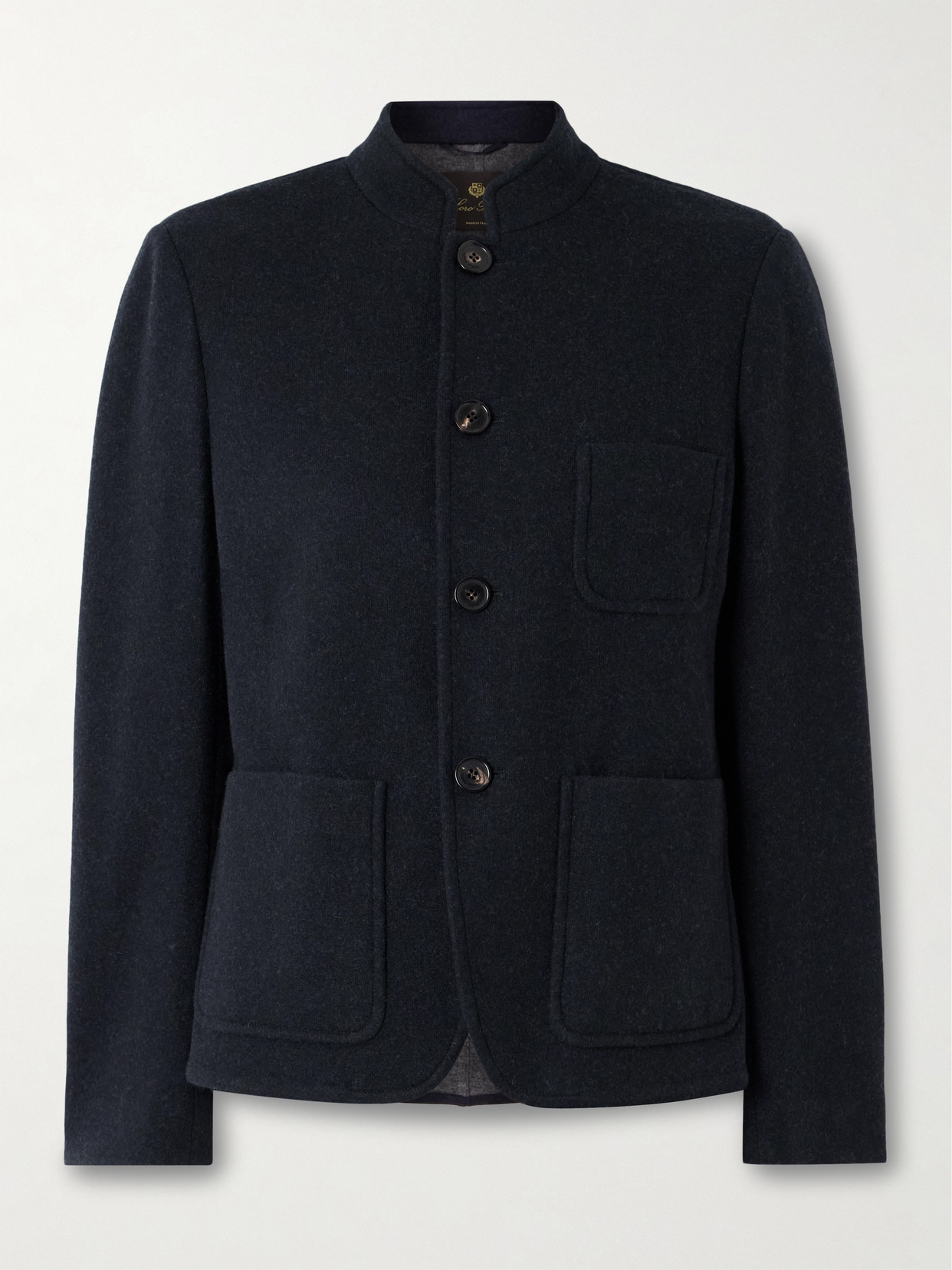 Shop Loro Piana Mini Spagna Cashmere-blend Jacket In Blue