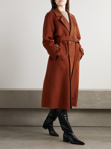 Loro Piana Foster double-breasted belted cashmere-blend felt coat