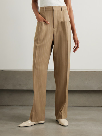 Victoria Beckham Pinstriped wool wide-leg pants