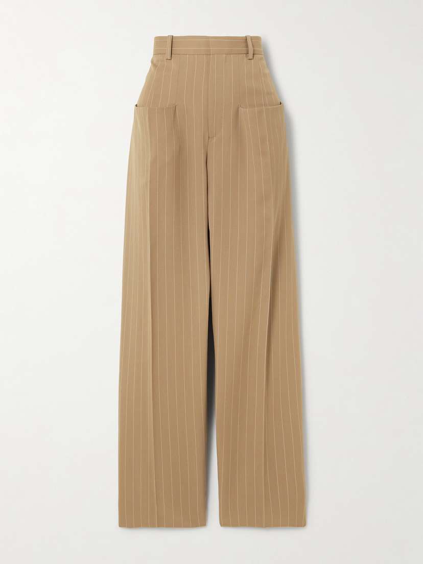 Victoria Beckham Pinstriped Wool Wide-leg Pants