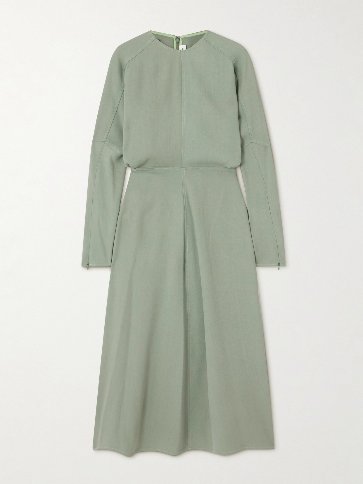 Victoria Beckham Dolman Paneled Crepe Midi Dress In Green