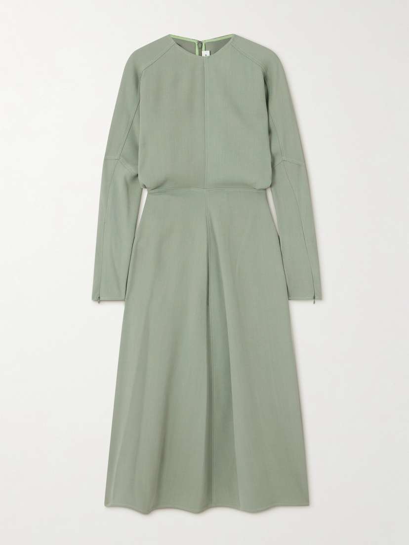 Victoria Beckham Paneled Crepe Midi Dress