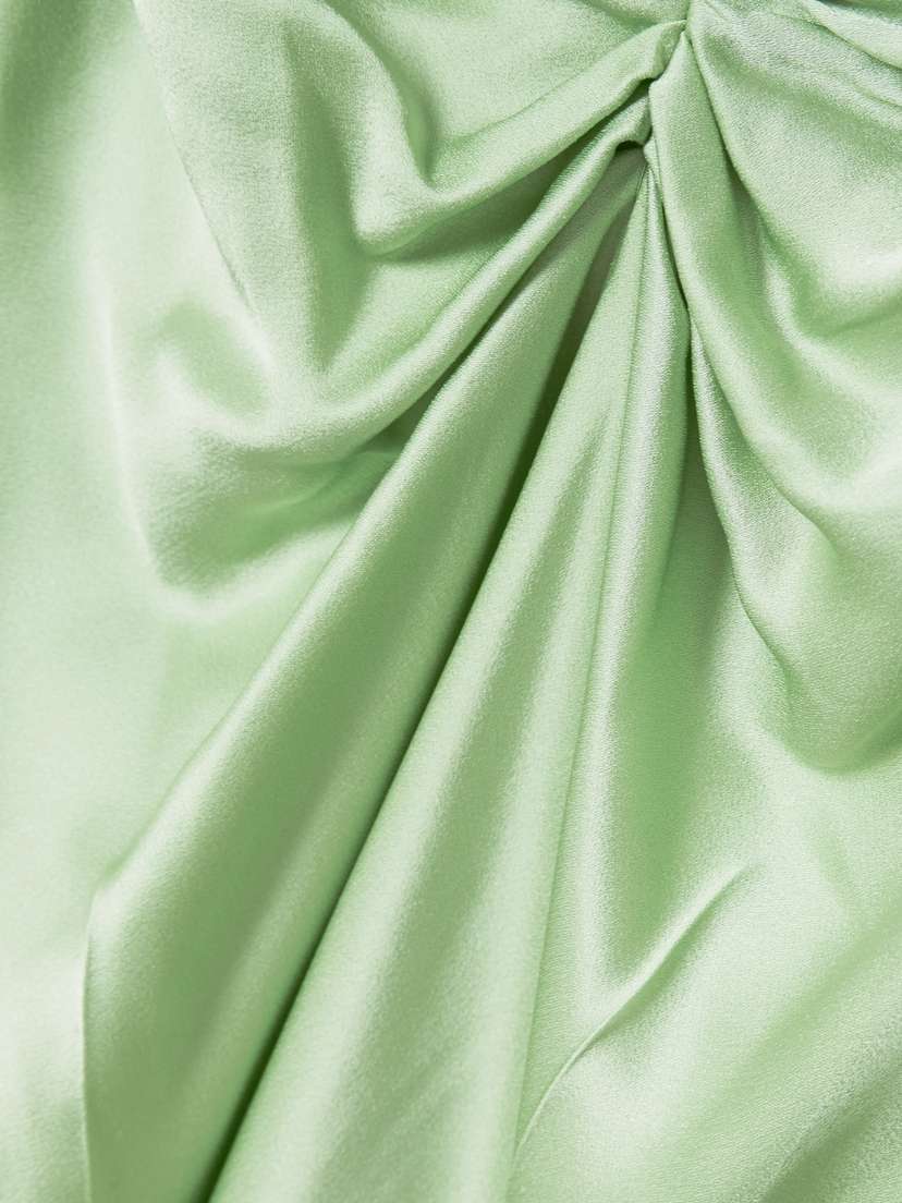 Victoria Beckham | Mint green | Gathered Satin Midi Dress | $595 Victoria Beckham | Mint green | Gathered Satin Midi Dress | $595