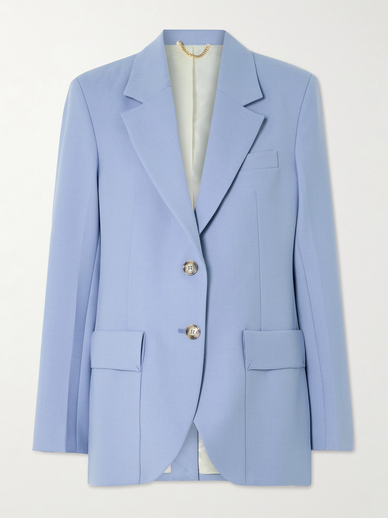 Victoria Beckham Twill Blazer In Blue