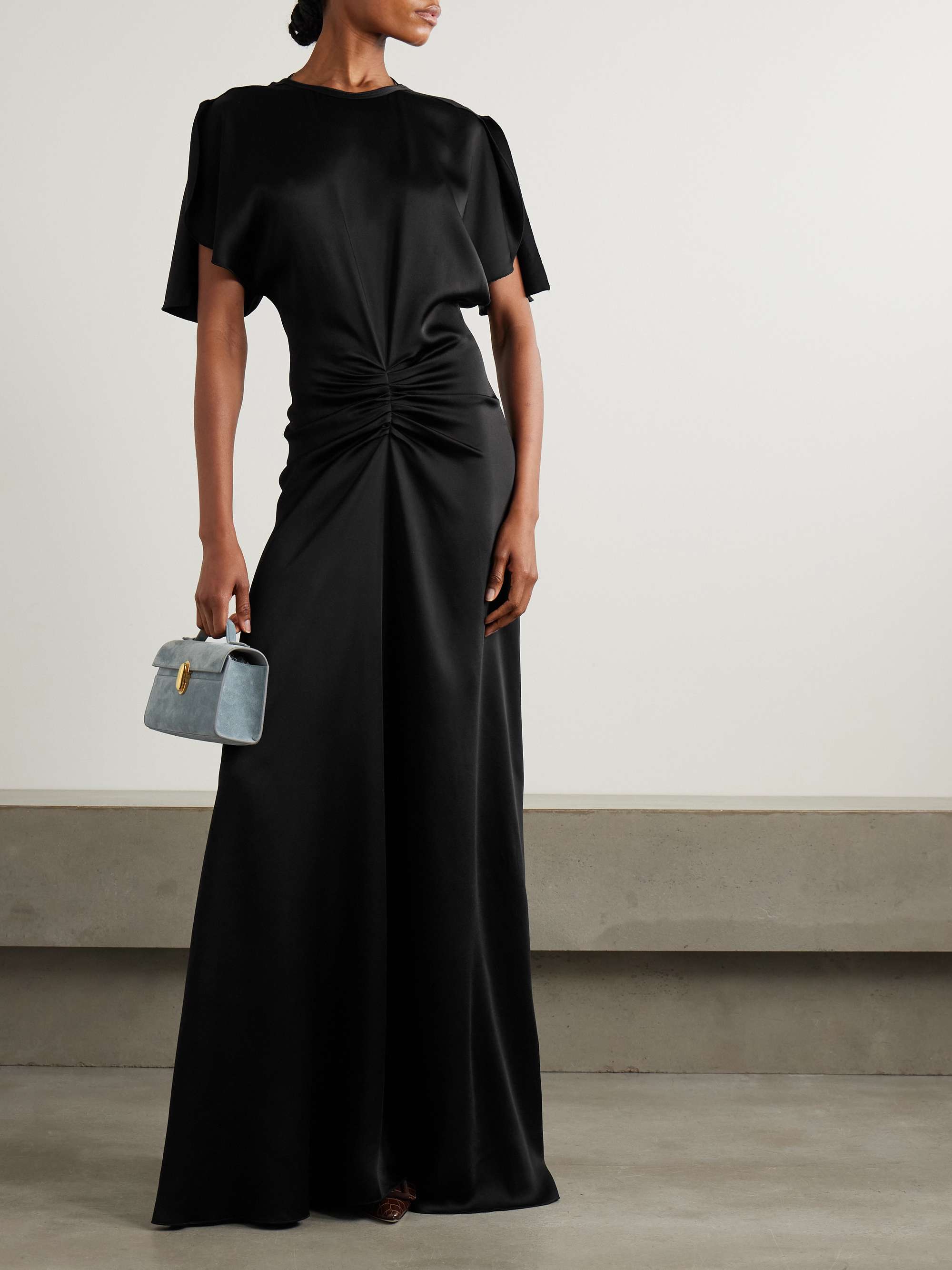 Black Jumpsuit Acetate Satin Jewel Evening Dress Black Jumpsuit Acetate Satin Jewel Evening Dress