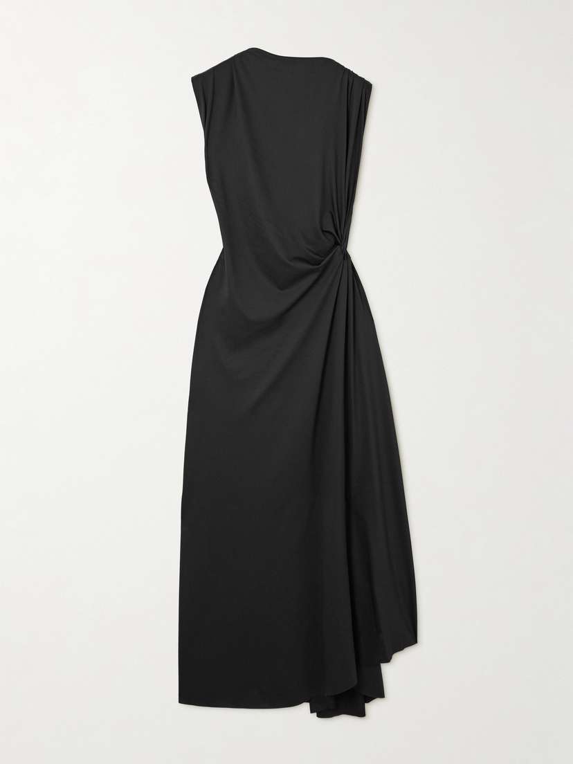 Victoria Beckham Asymmetric Draped Crepe Midi Dress