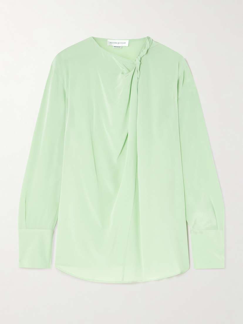 Victoria Beckham Twisted Wrap-effect Silk-crepe Blouse