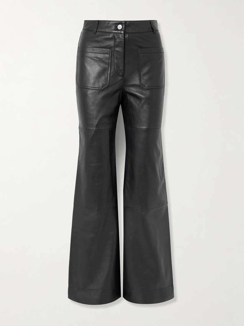 Victoria Beckham Alina Leather Flared Pants