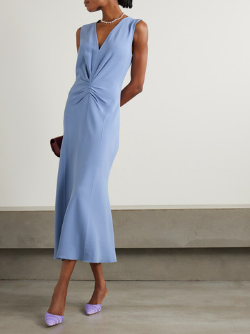 Victoria Beckham Gathered crepe midi dress
