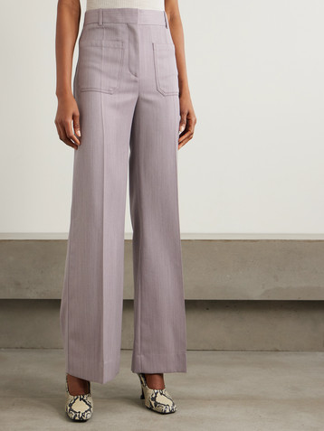 Victoria Beckham Alina textured-wool wide-leg pants