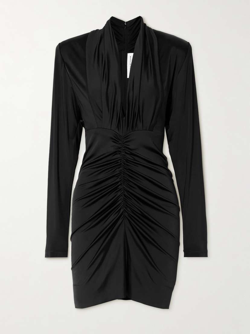 Victoria Beckham Ruched Stretch-jersey Mini Dress