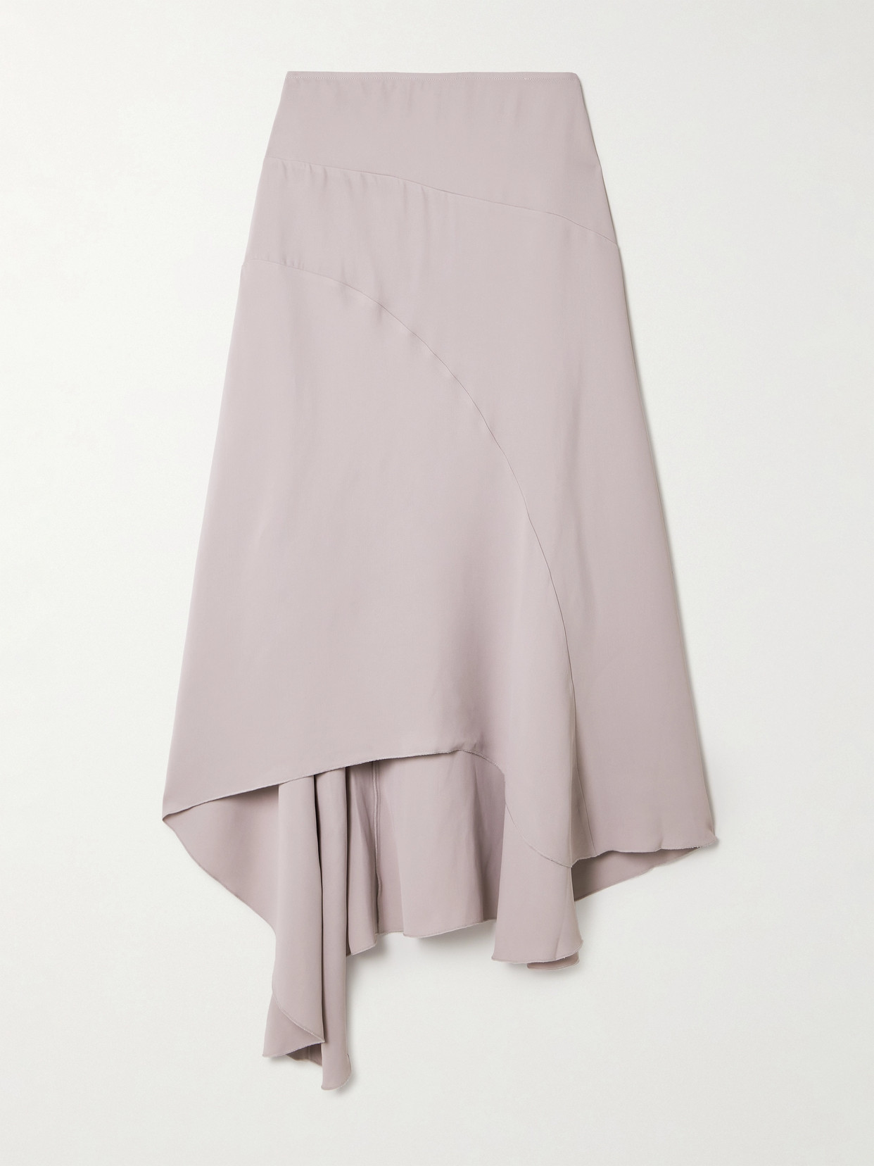 Victoria Beckham Paneled Asymmetric Crepe Midi Skirt In Pink