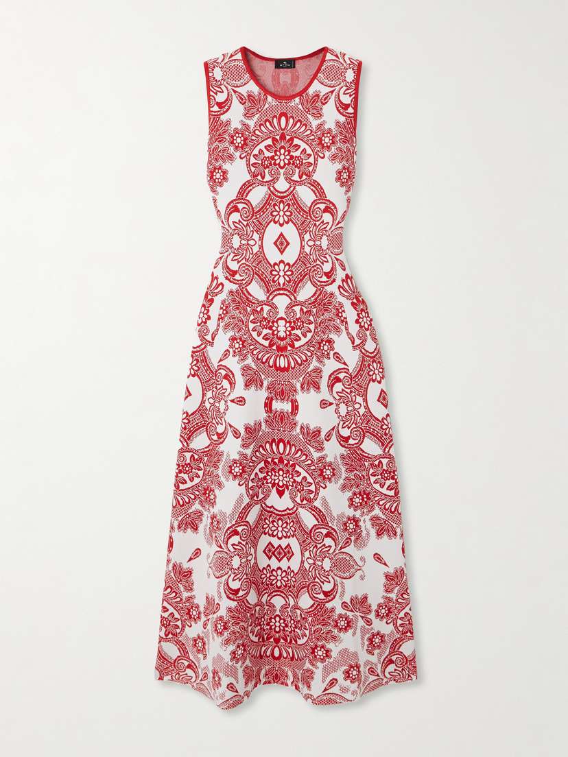 Etro Paisley Jacquard-knit Midi Dress