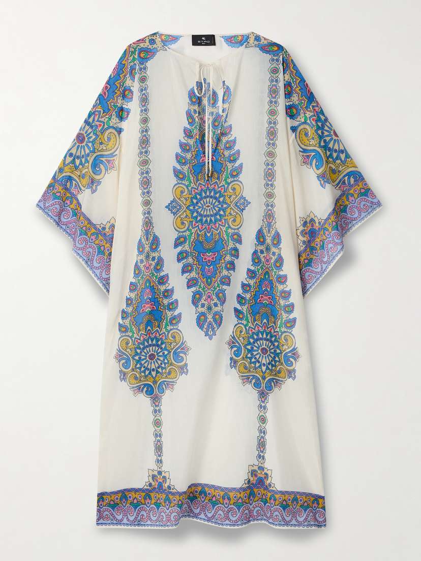 Etro Floral-print Cotton And Silk-blend Voile Kaftan