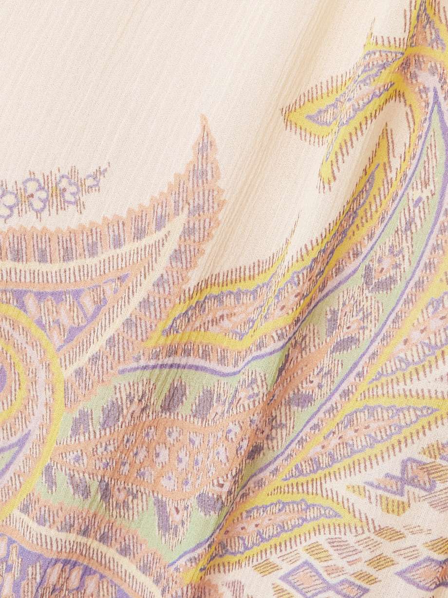 tiered ruffled printed silk-crepon maxi dress