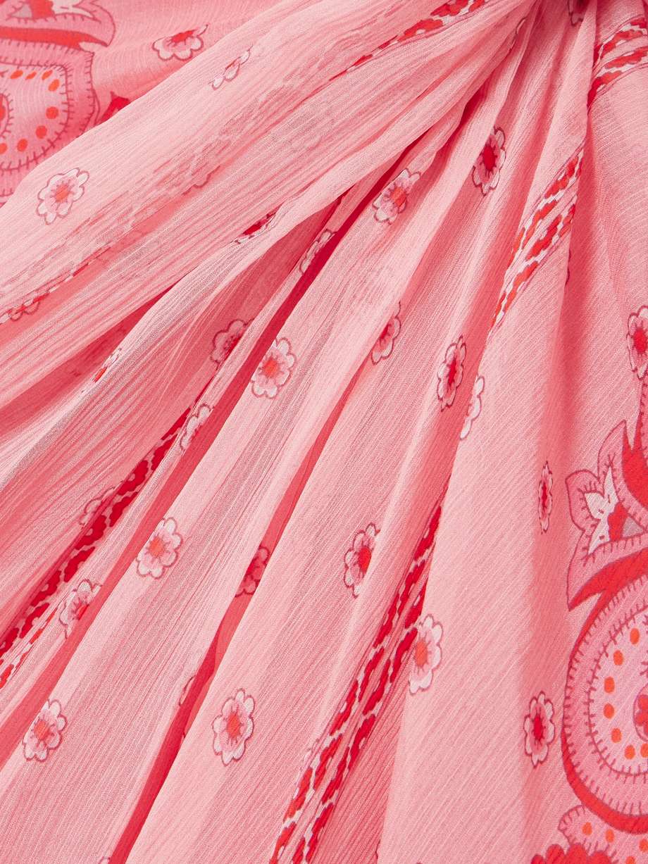 tiered paisley-print silk-crepon maxi dress