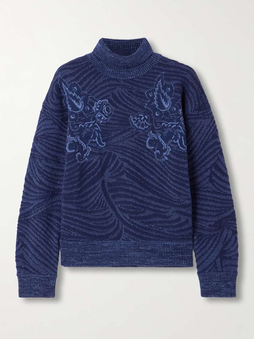 Etro Jacquard-knit Wool-blend Turtleneck Sweater