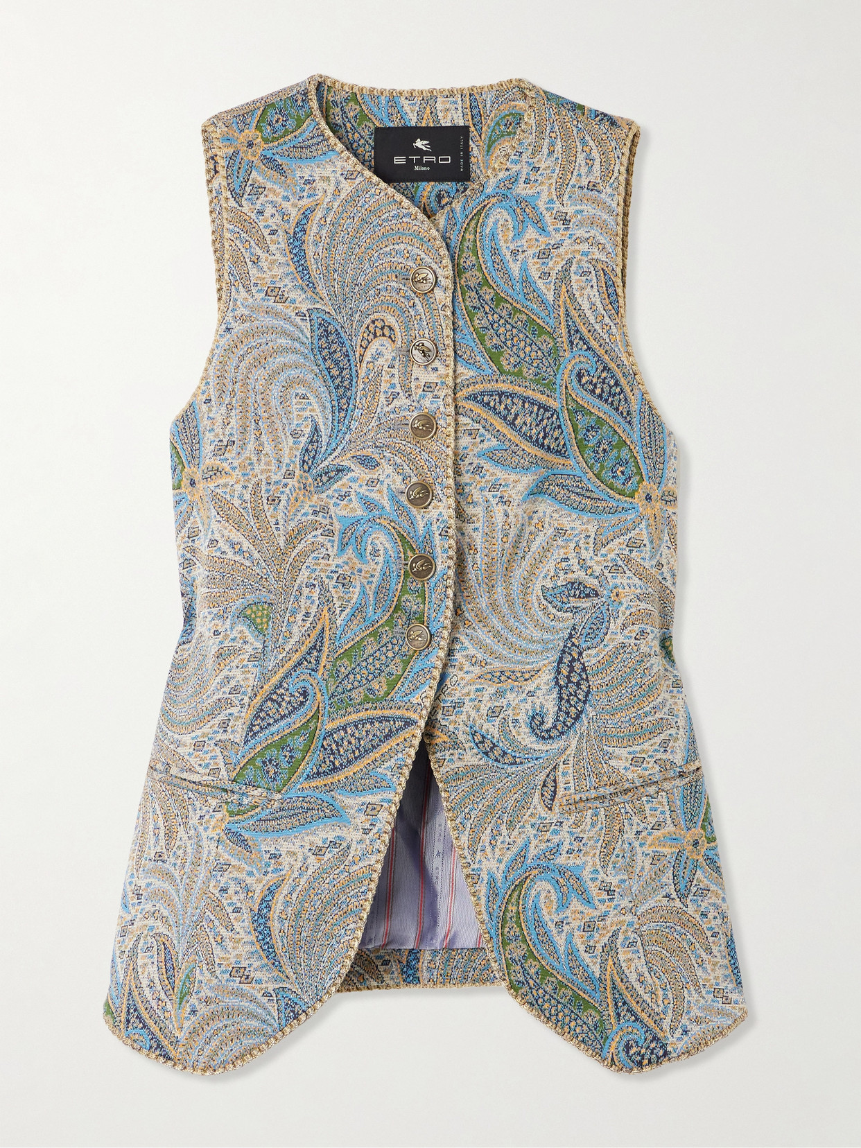 Etro Jacquard-knit Vest In Multi