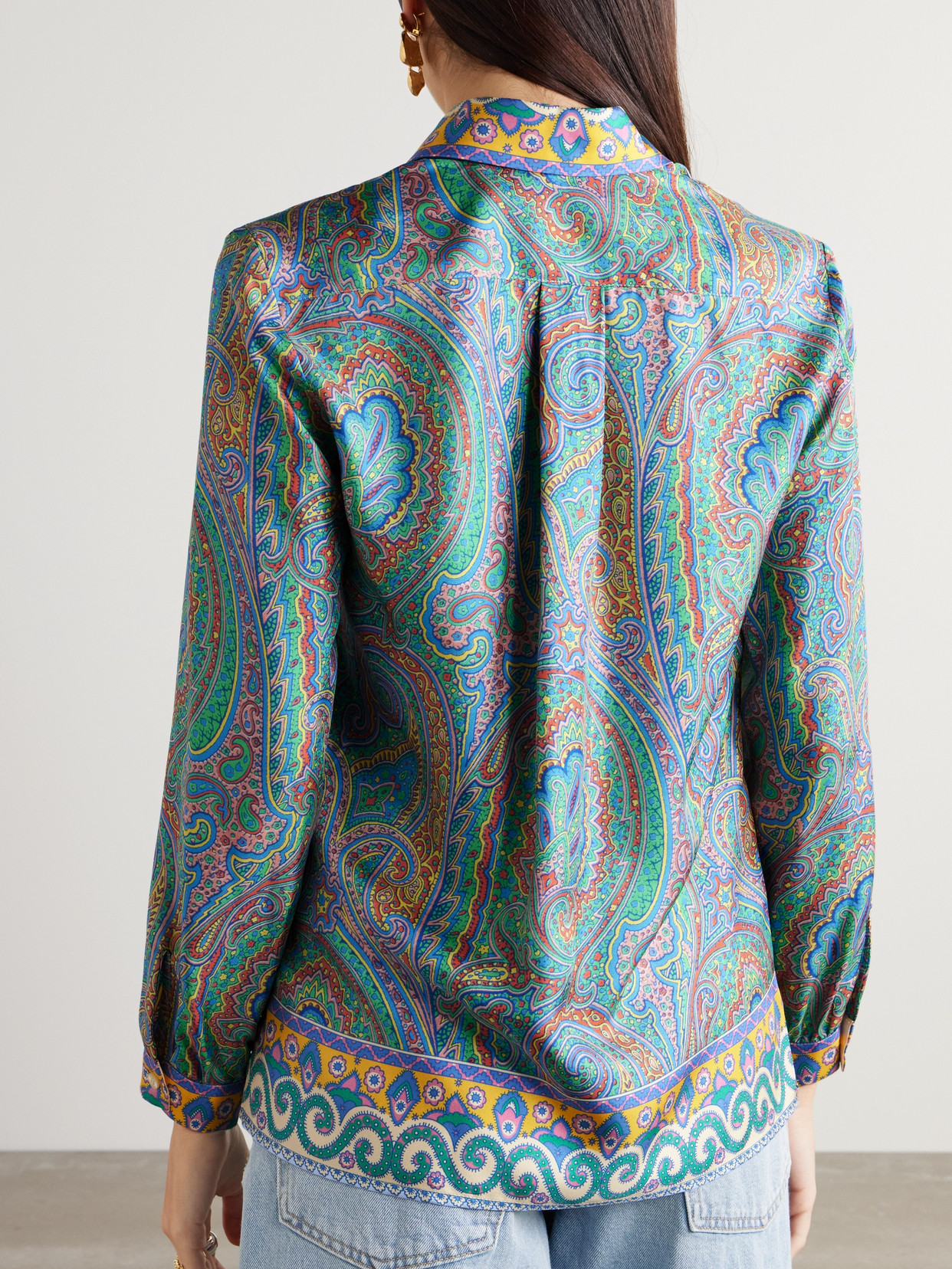 Etro Printed Silk-twill Shirt In Multi