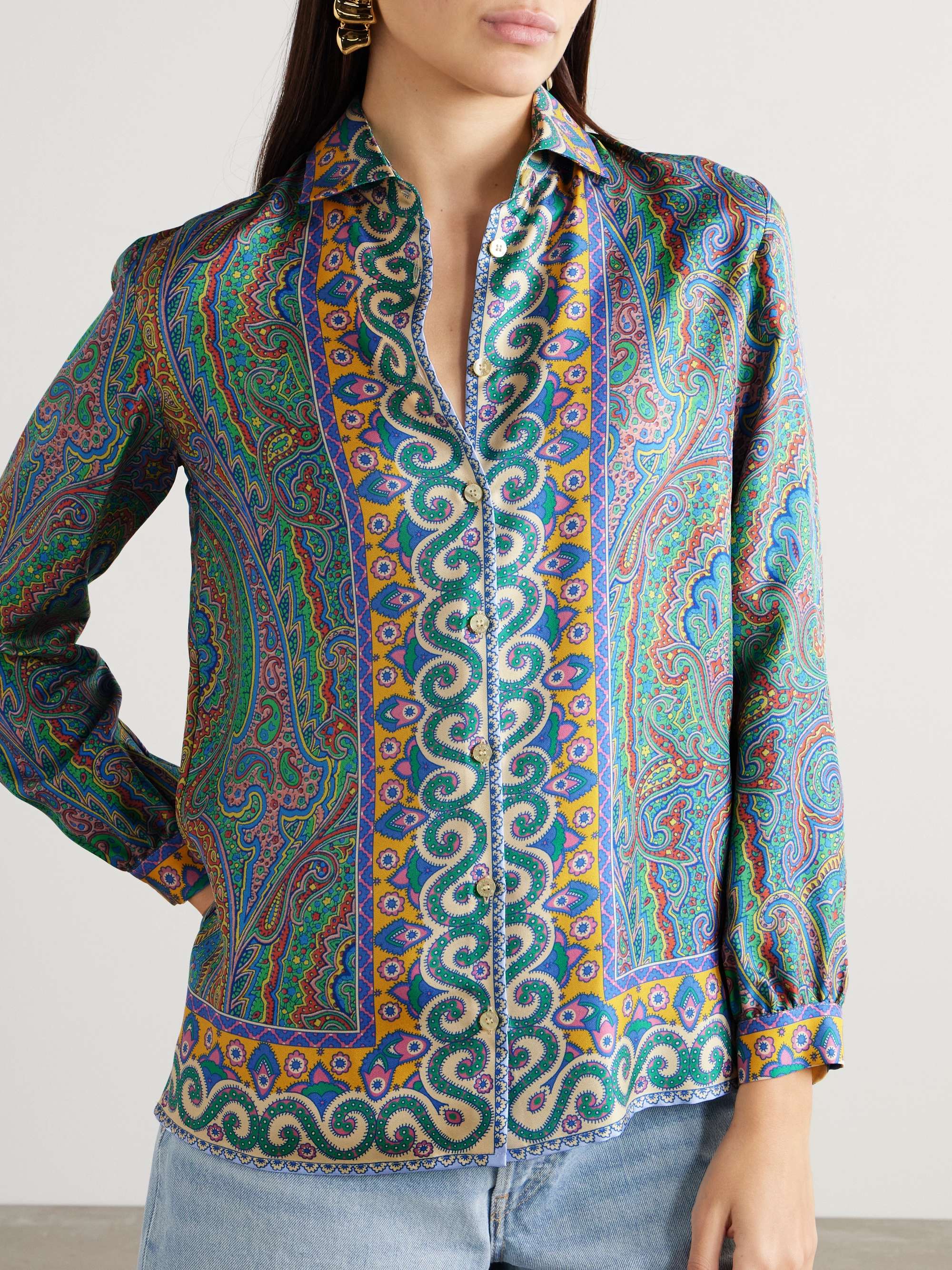 ETRO Printed silk-twill shirt | NET-A-PORTER