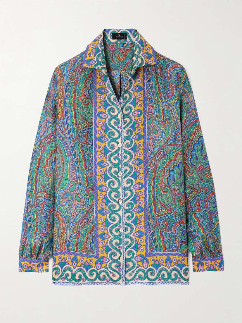 Etro Printed Silk-twill Shirt