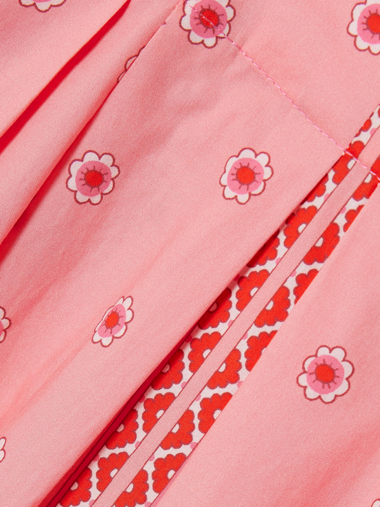 Etro Floral-patterned Stretch Cotton Midi Dress With V-neck In Pink