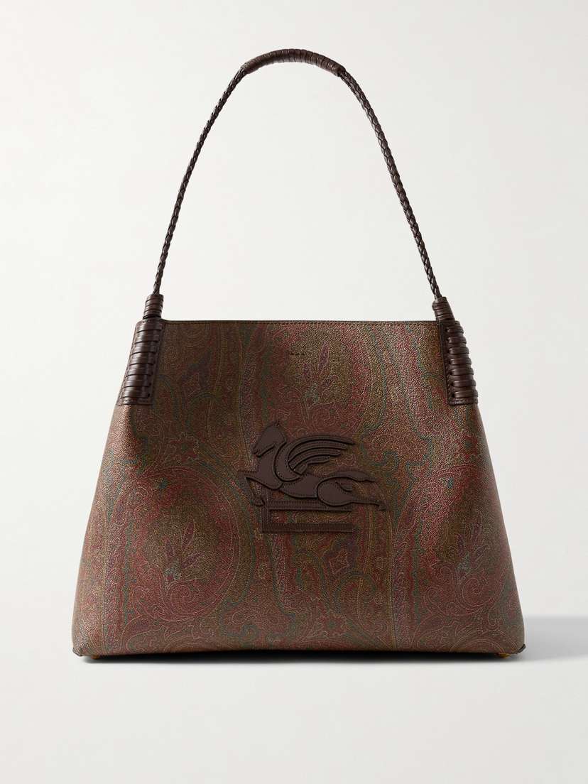 Etro Leather-trimmed Coated Canvas-jacquard Tote