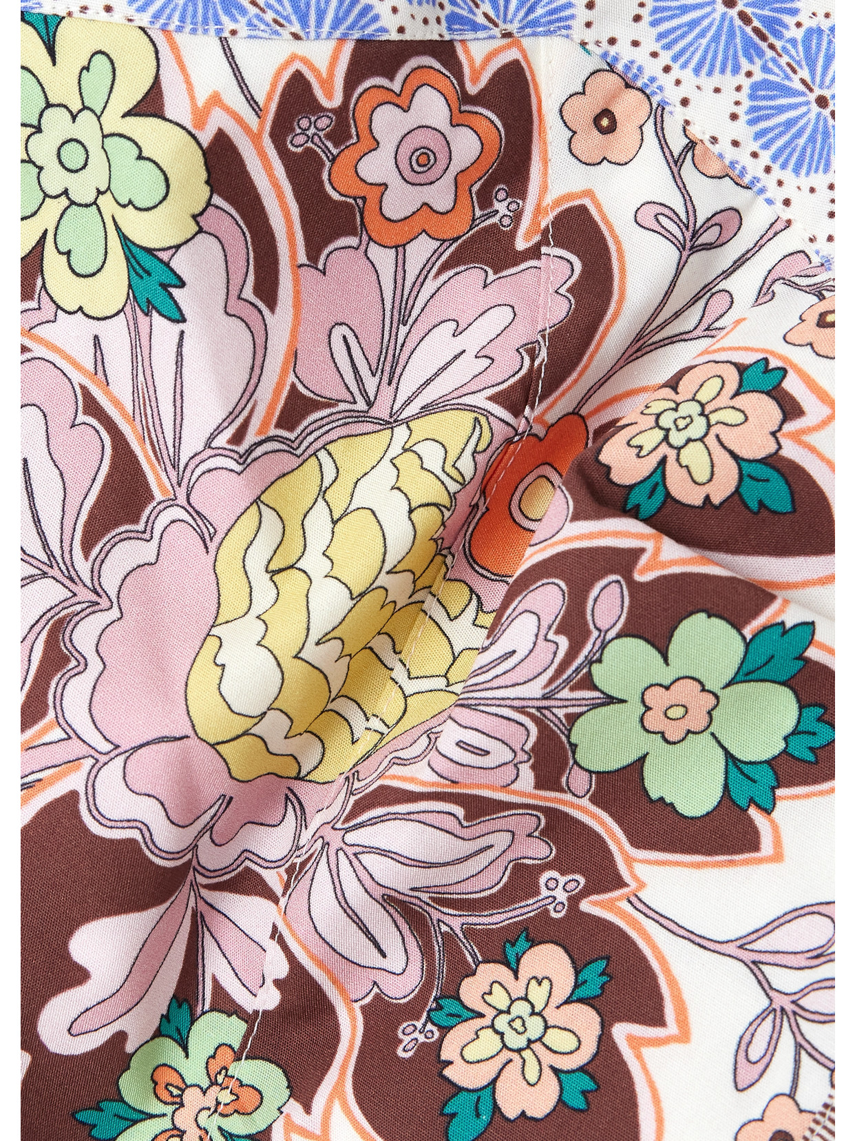 ETRO CROPPED FLORAL-PRINT COTTON-POPLIN TOP