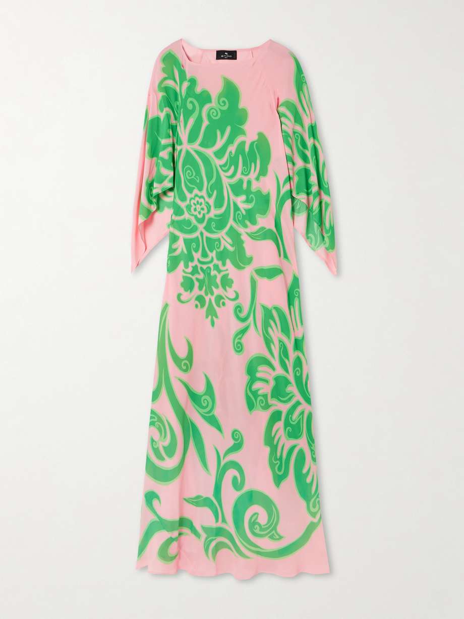 printed crepe maxi dress
