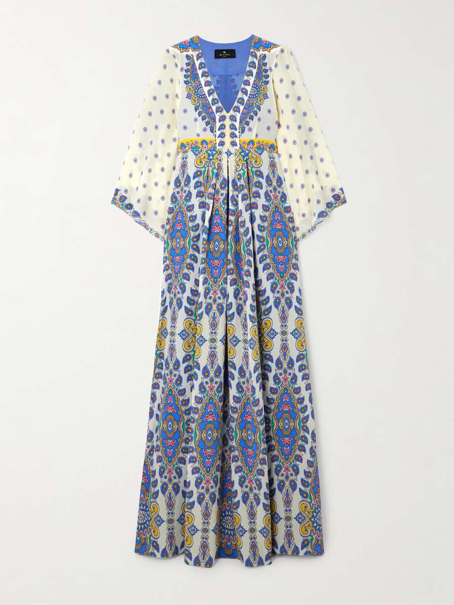 printed silk-crepe maxi dress