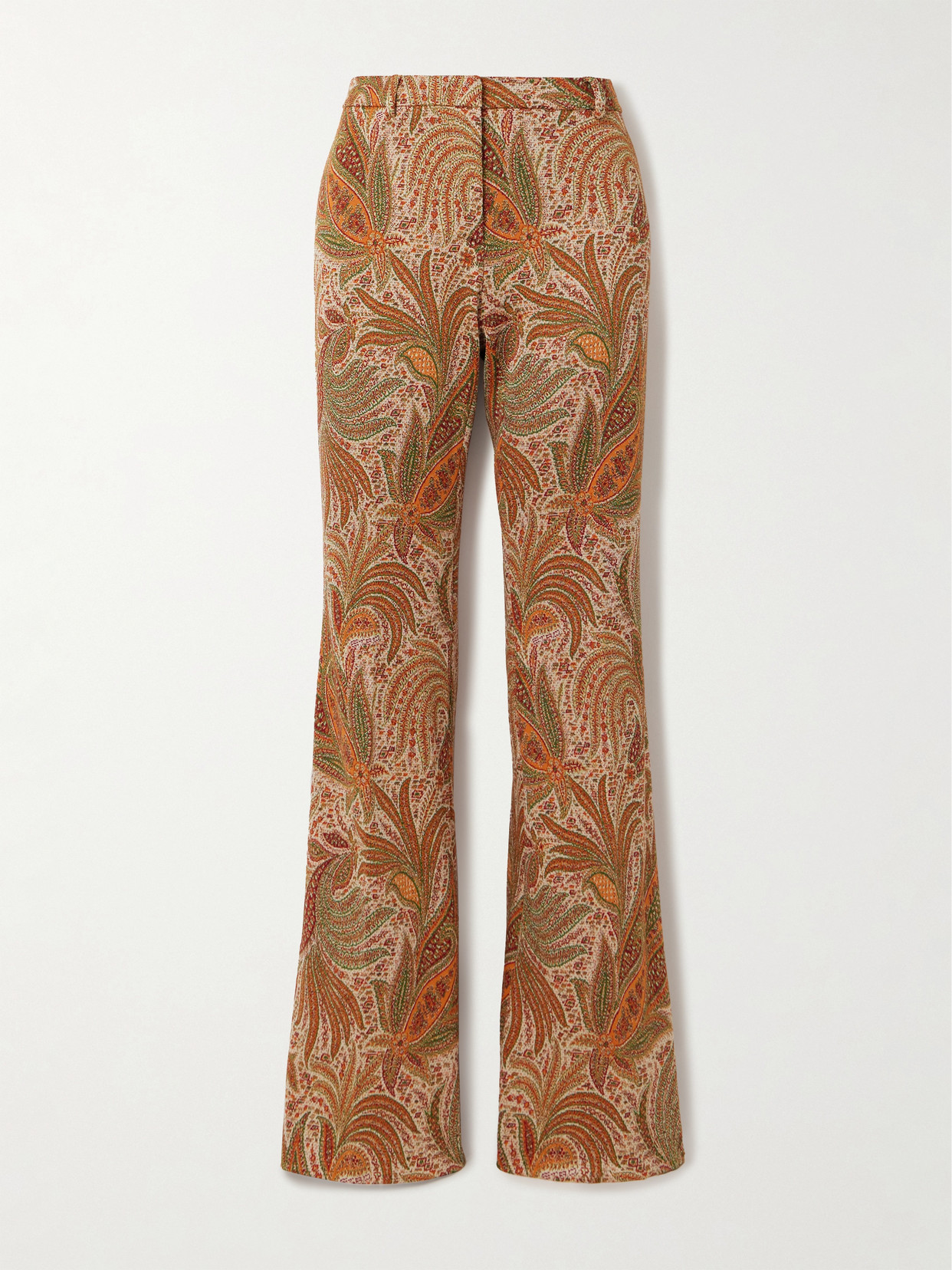 Etro Jacquard-knit Flared Pants In Multi