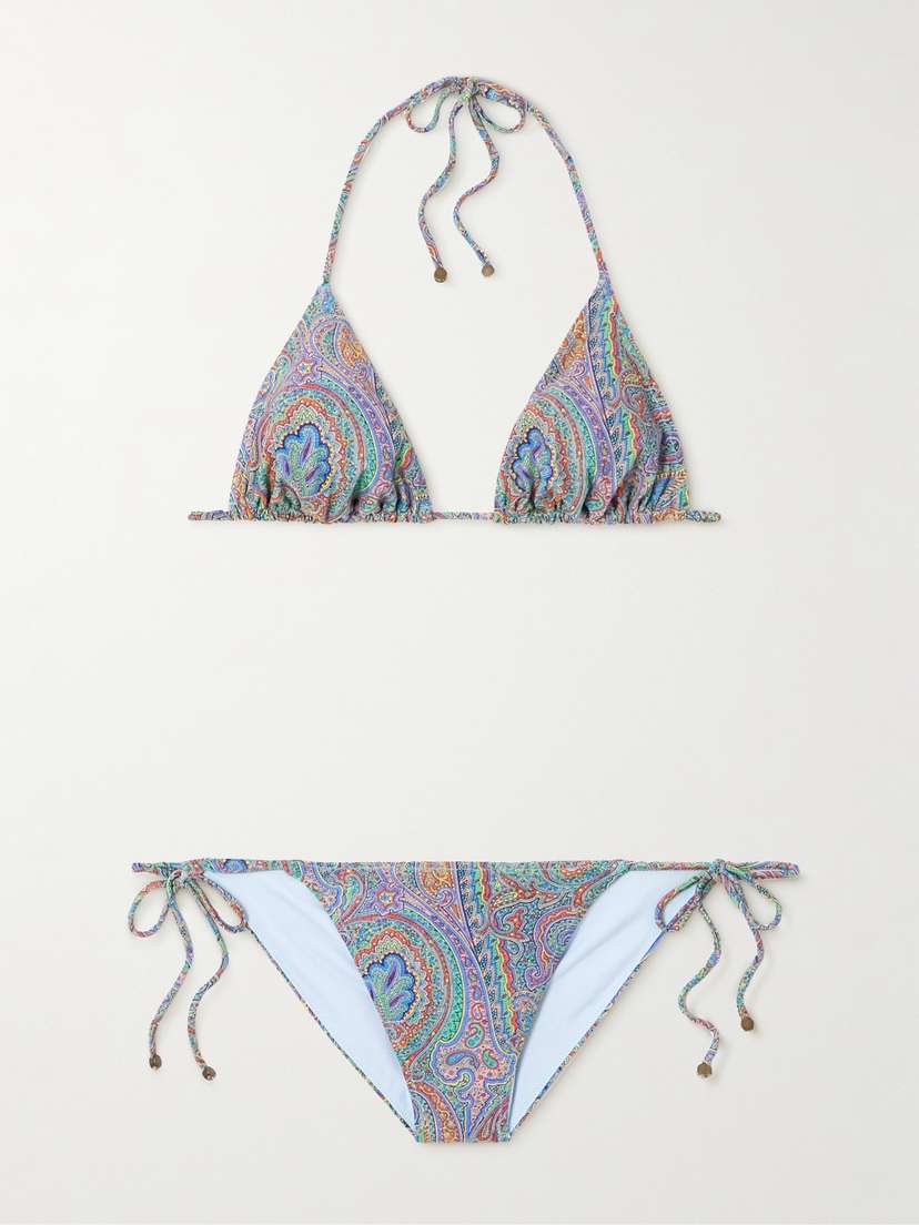 Etro Paisley-print Triangle Bikini