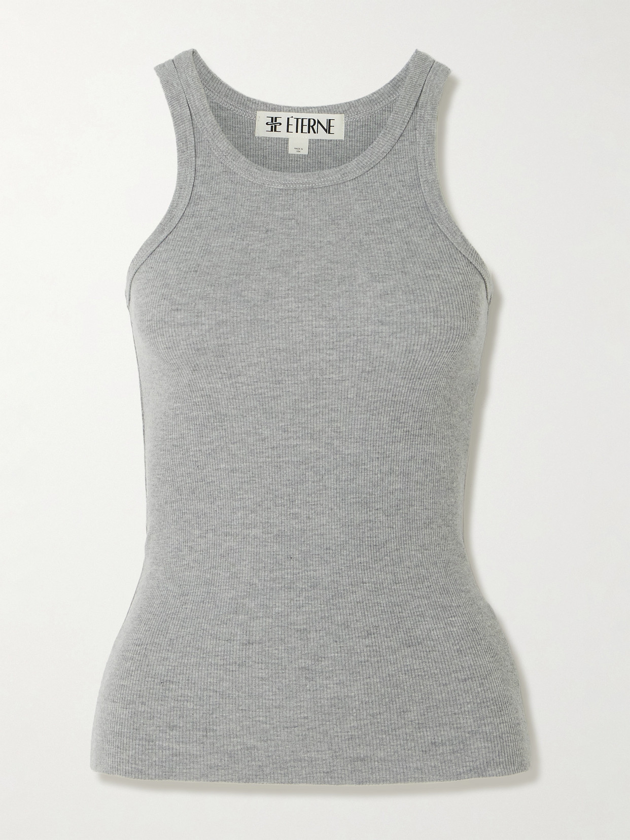 Éterne Ribbed Stretch-jersey Tank In Gray