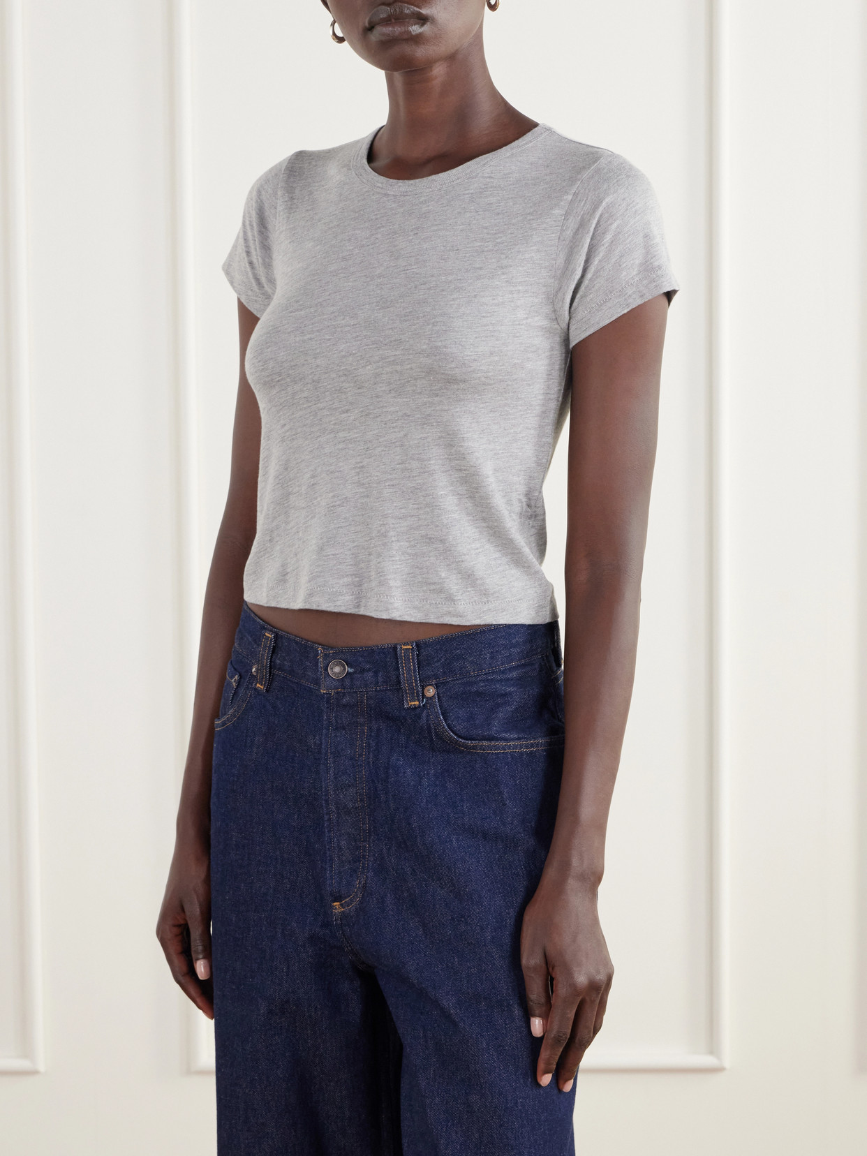 Éterne - Baby Tee Cropped Cotton And Modal-Blend Jersey T-Shirt