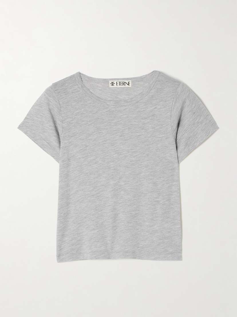 ÉTERNE Baby Tee Cropped Cotton And Modal-blend Jersey T-shirt